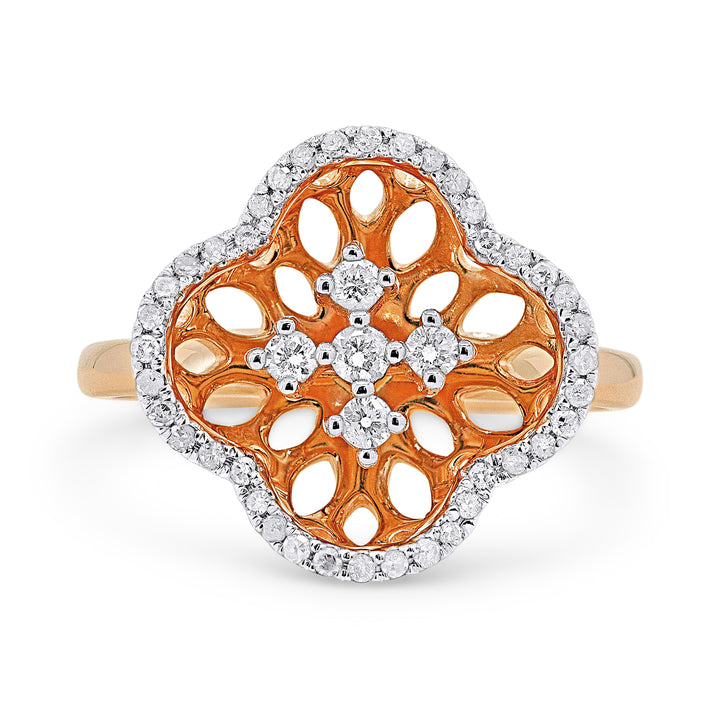 Madison L 14K Rose Gold Diamond Flower Ring - style R1545P