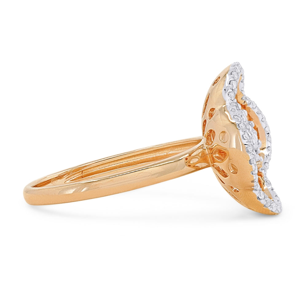 R1545 - 14K Rose Gold Diamond Flower Ring