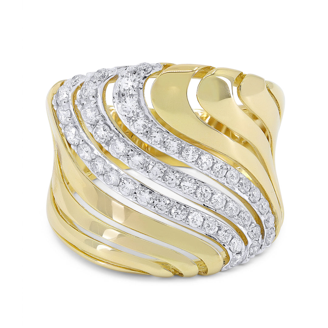 Madison L 14K Yellow Gold Diamond Cocktail Ring - style R1548Y