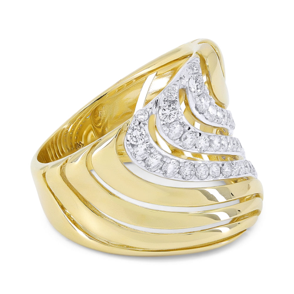 R1548 - 14K Yellow Gold Diamond Cocktail Ring