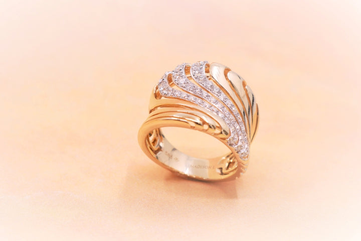 R1548 - 14K Yellow Gold Diamond Cocktail Ring