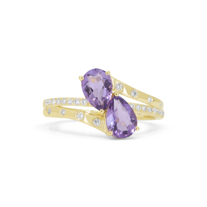 Madison L 14K Yellow Gold Amethyst Ring - style R1549AMY