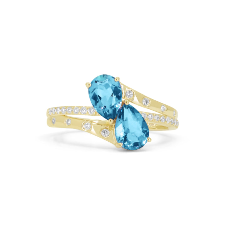 Madison L 14K Yellow Gold Swiss Blue Topaz Ring - style R1549SWBTY