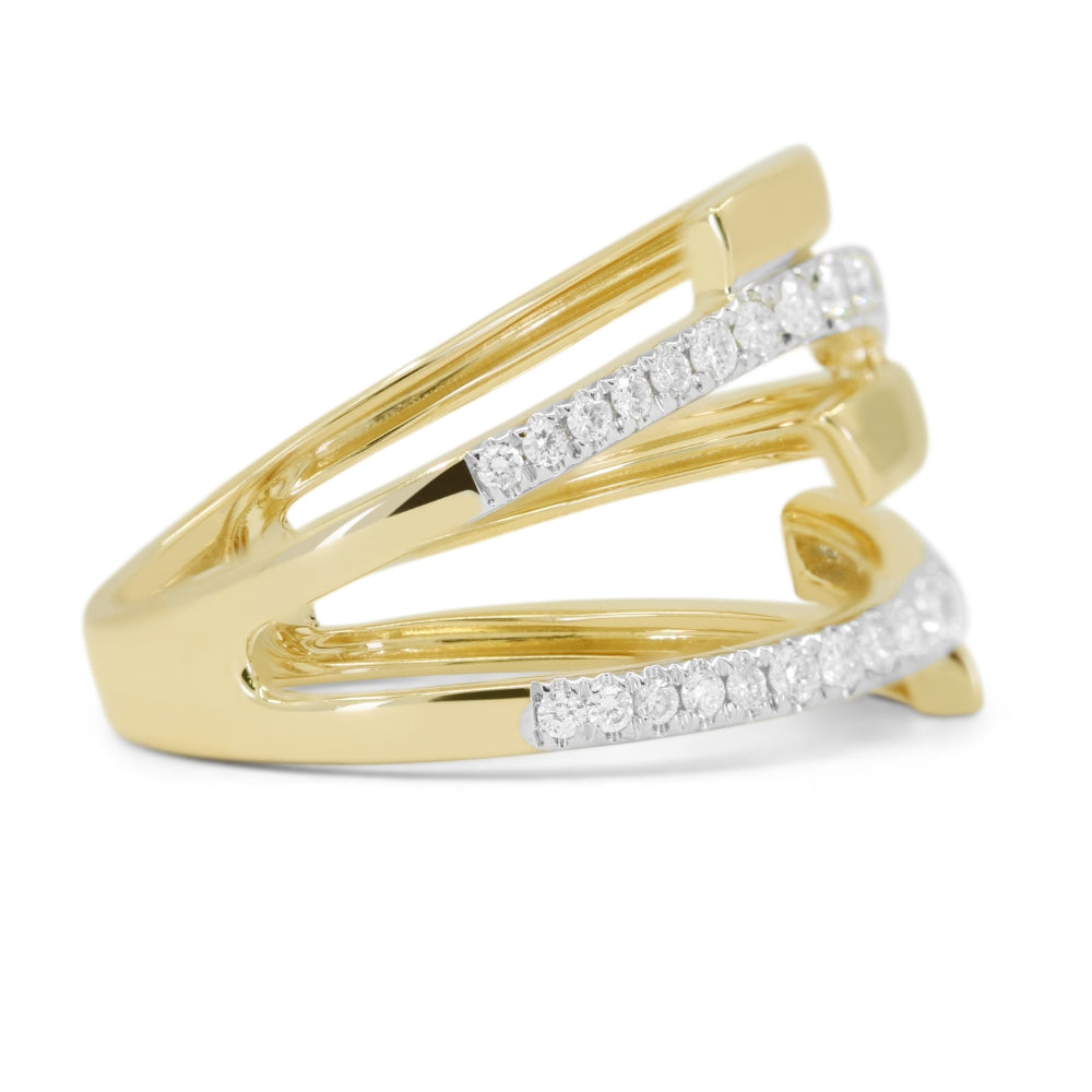 R1560 - 14K Yellow Gold Diamond Cocktail Ring