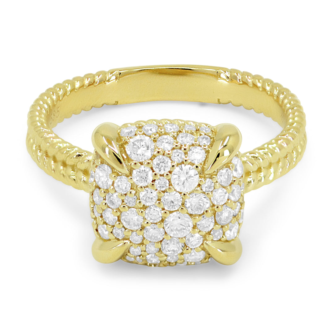 Madison L 14K Yellow Gold Diamond Cushion Ring - style R1569Y