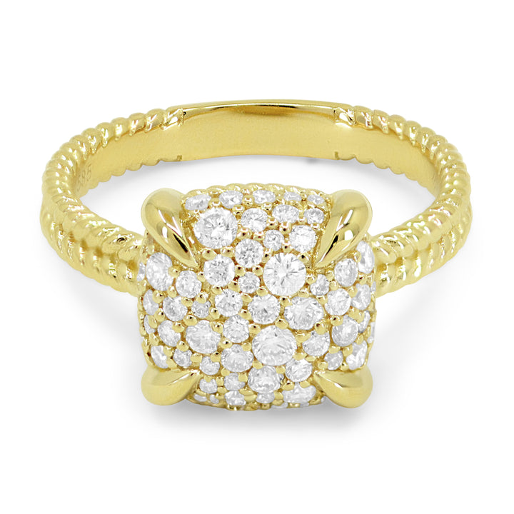 Madison L 14K Yellow Gold Diamond Cushion Ring - style R1569Y