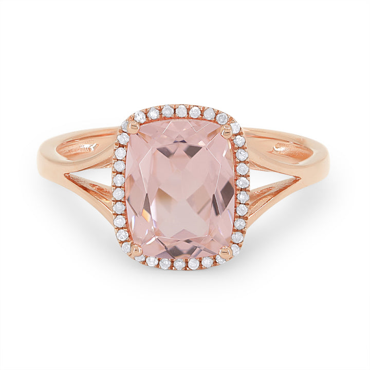 Madison L 14K Rose Gold Created Morganite Rectangle Ring - style R1571CMGP