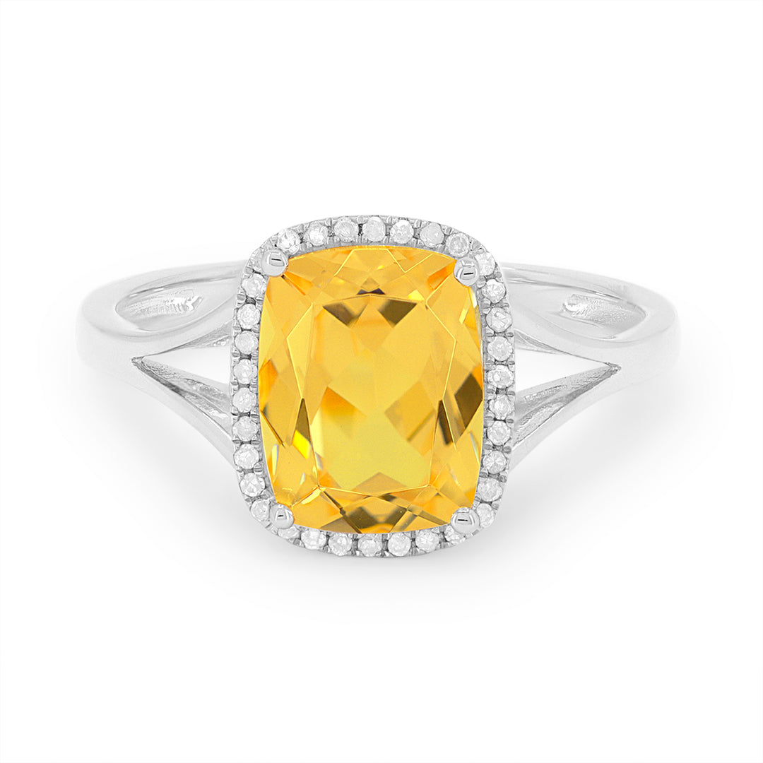 Madison L 14K White Gold Citrine Rectangle Ring - style R1571CTW