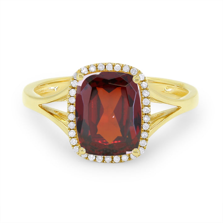 Madison L 14K Yellow Gold Garnet Rectangle Ring - style R1571GAY