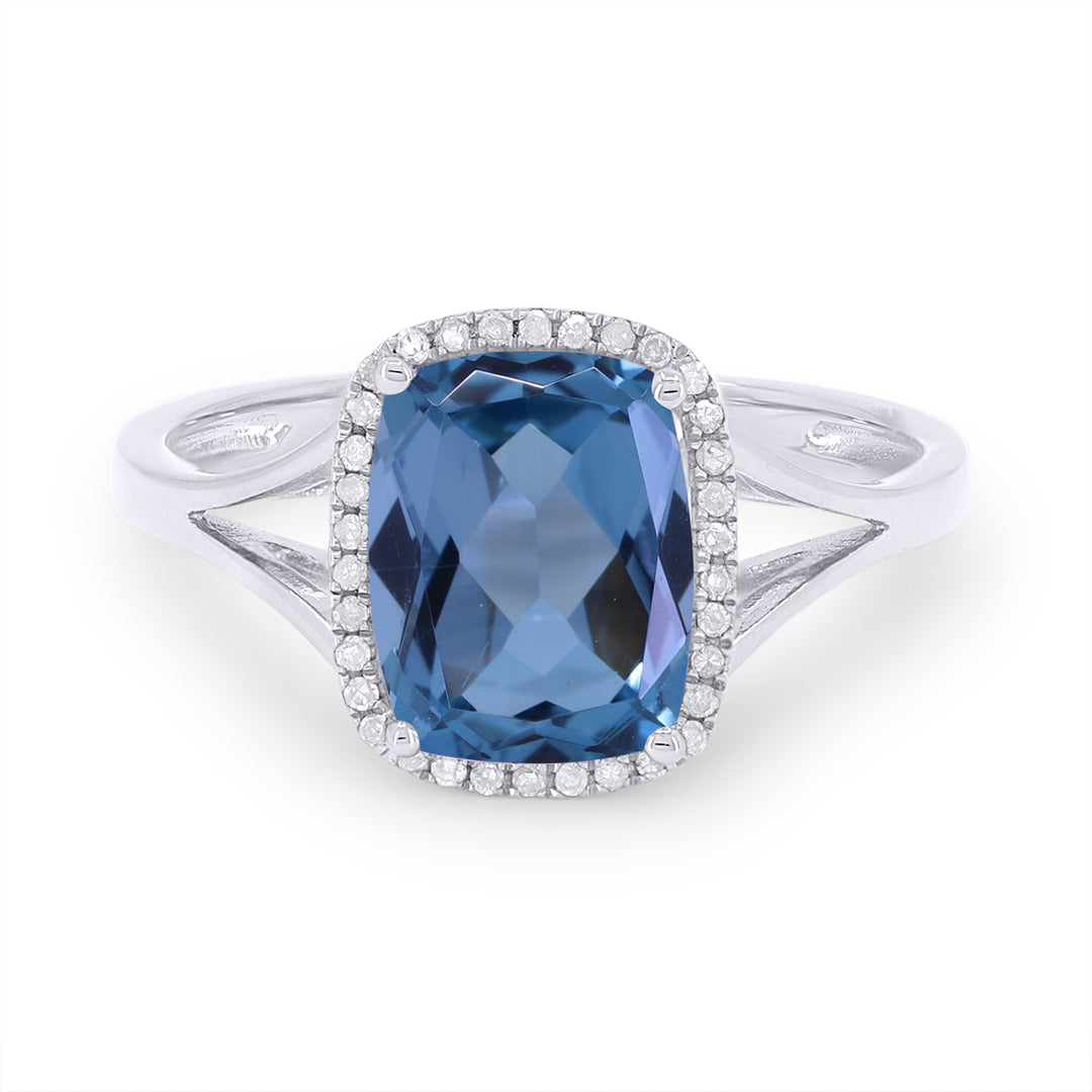 Madison L 14K White Gold London Blue Topaz Rectangle Ring - style R1571LBTW
