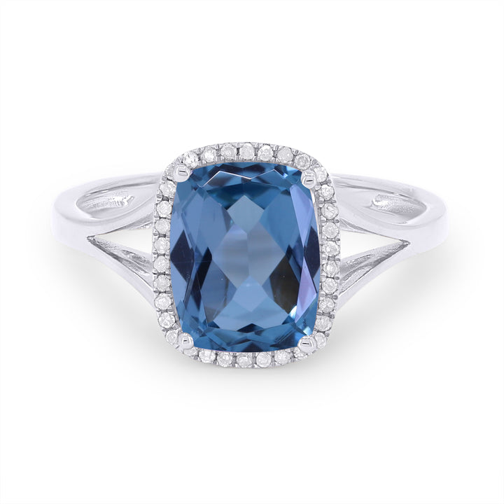 Madison L 14K White Gold London Blue Topaz Rectangle Ring - style R1571LBTW