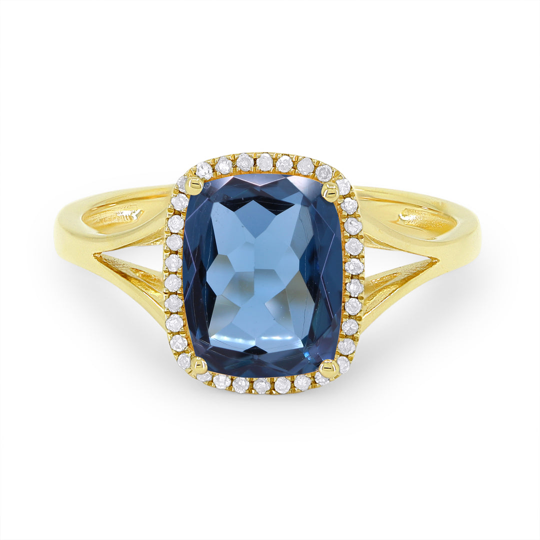 Madison L 14K Yellow Gold London Blue Topaz Rectangle Ring - style R1571LBTY