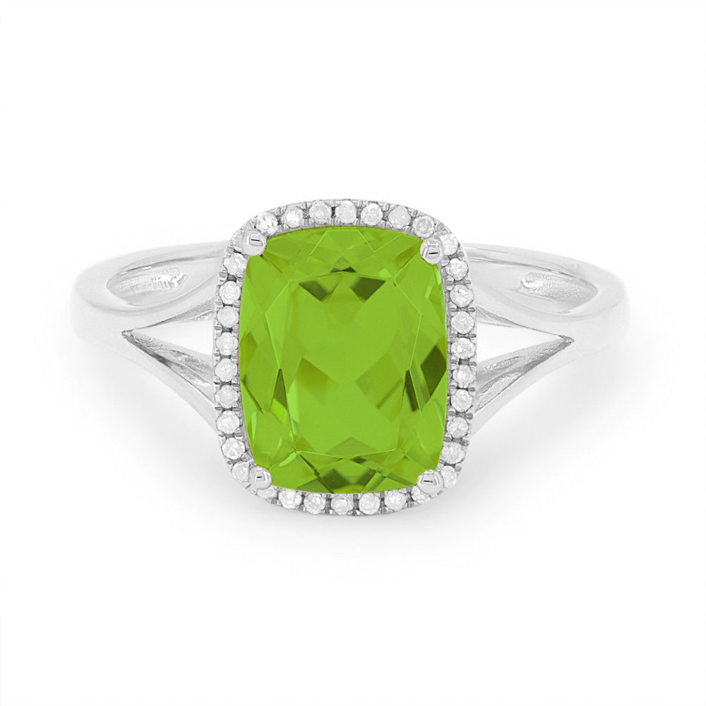 Madison L 14K White Gold Peridot Rectangle Ring - style R1571PRW