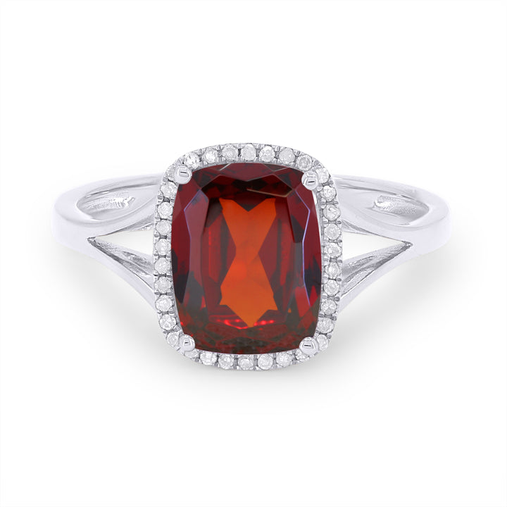 Madison L 14K White Gold Created Ruby Rectangle Ring - style R1571RCW