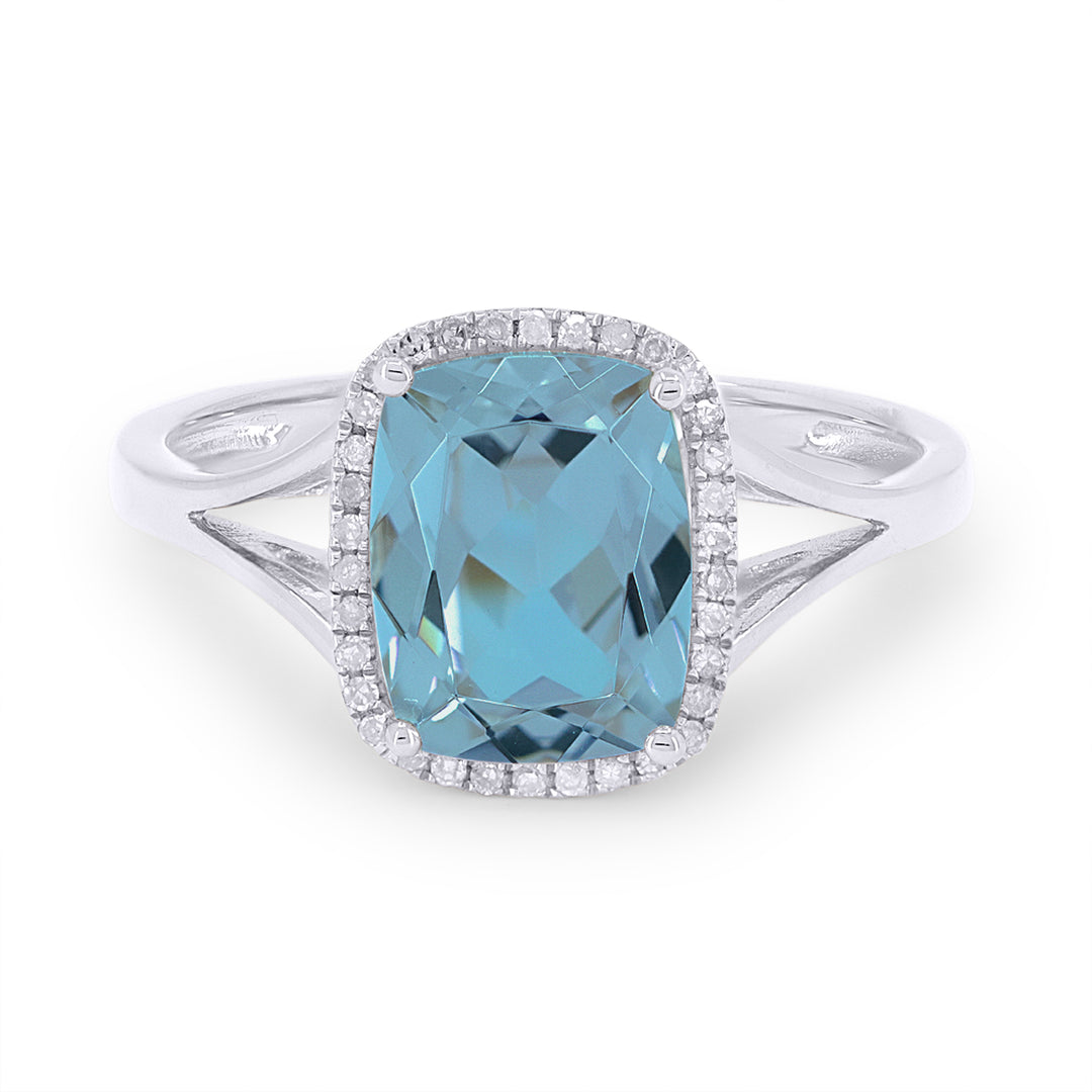 Madison L 14K White Gold Swiss Blue Topaz Rectangle Ring - style R1571SWBTW