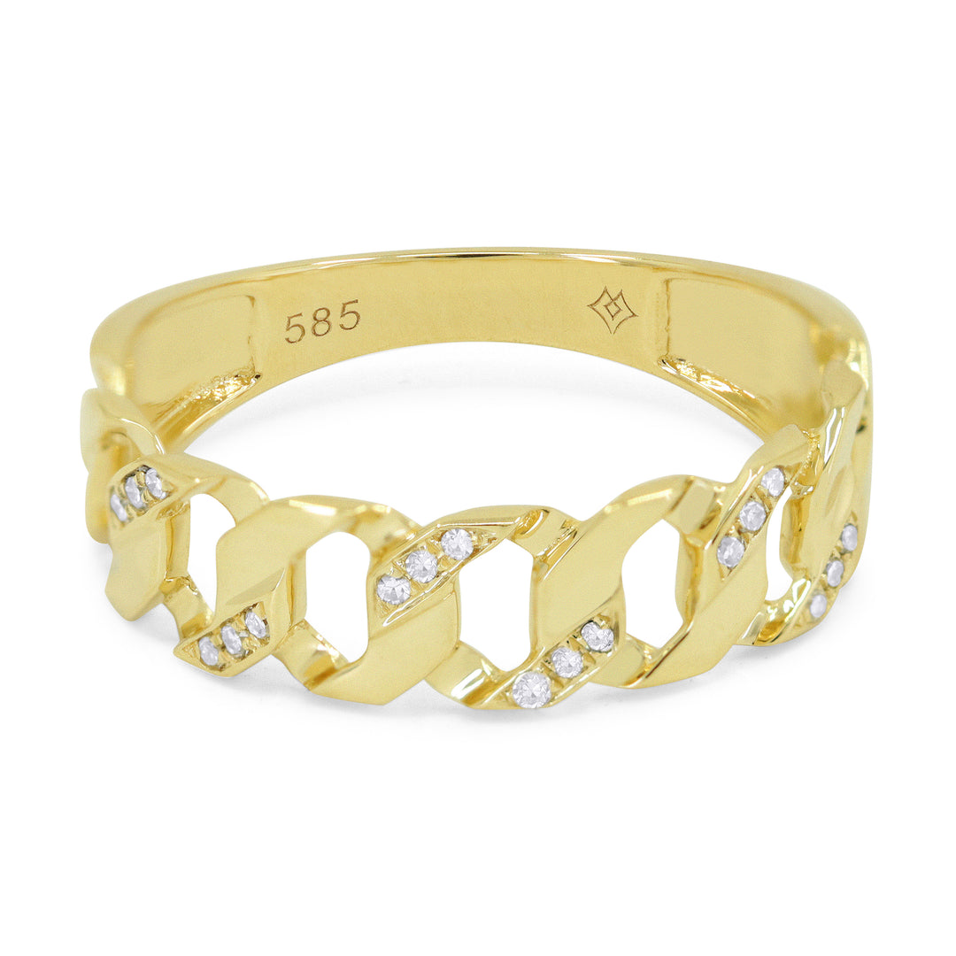 Madison L 14K Yellow Gold Diamond Paperclip Ring - style R1572Y
