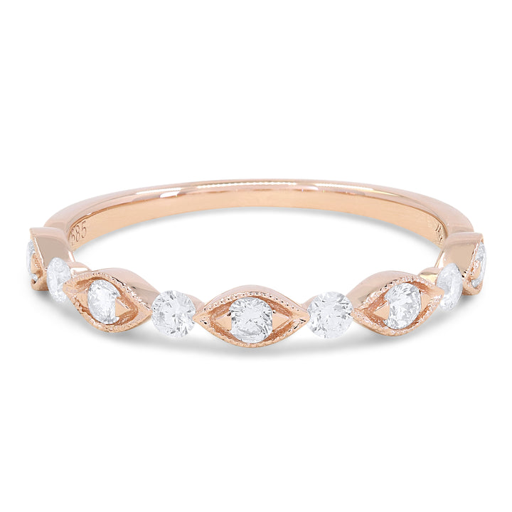 Madison L 14K Rose Gold Diamond Stackable Ring - style R1582P