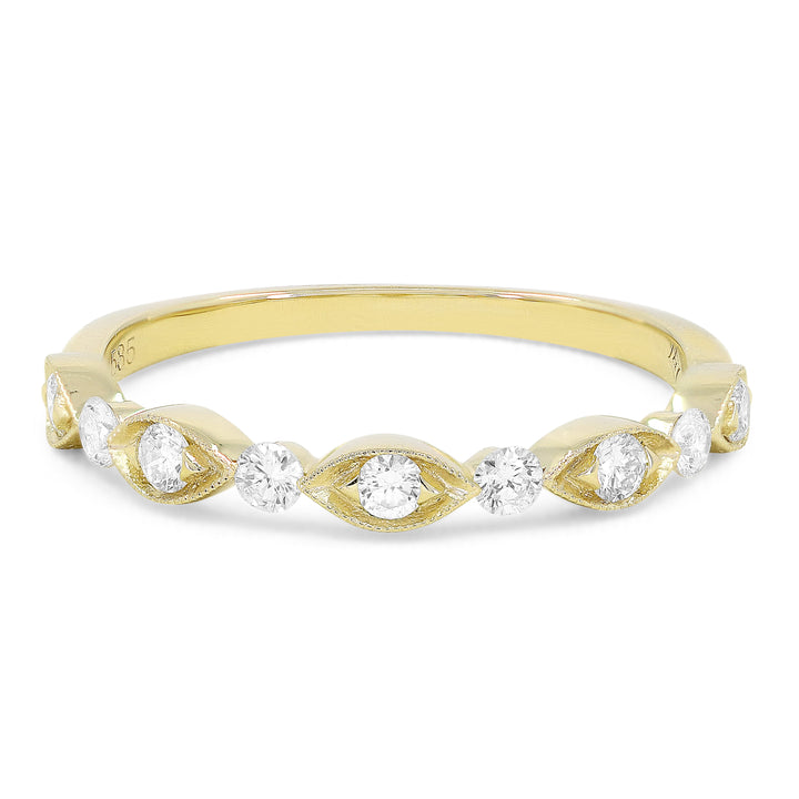 Madison L 14K Yellow Gold Diamond Stackable Ring - style R1582Y
