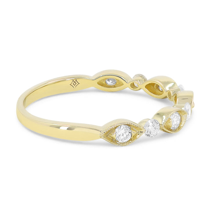R1582 - 14K Gold Diamond Stackable Ring