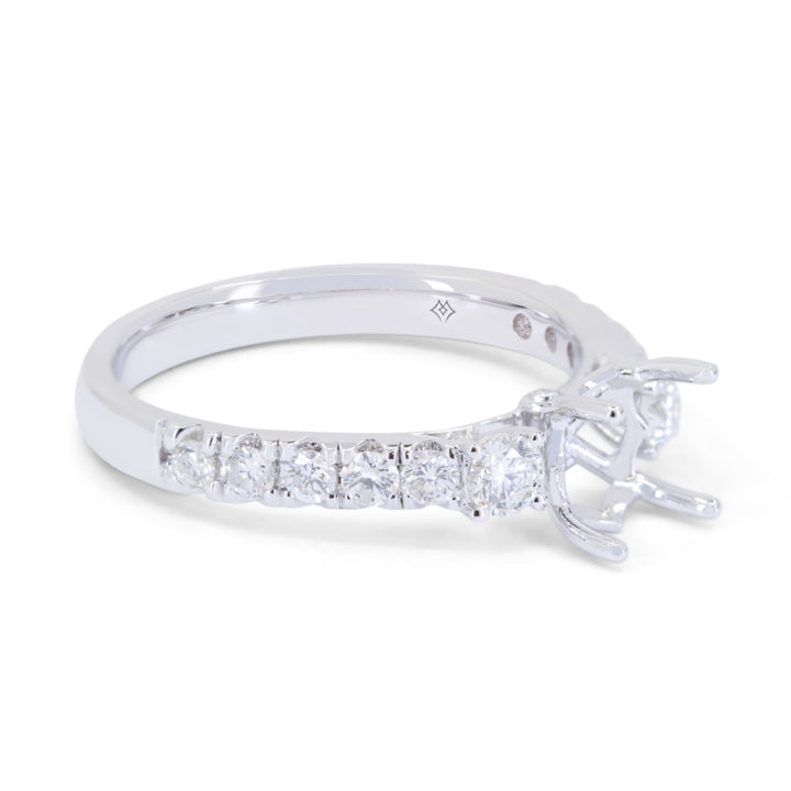 R1587 - 14K White Gold Diamond Engagement Ring