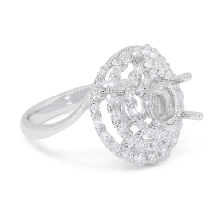 R1599 - 14K White Gold Diamond Engagement Ring