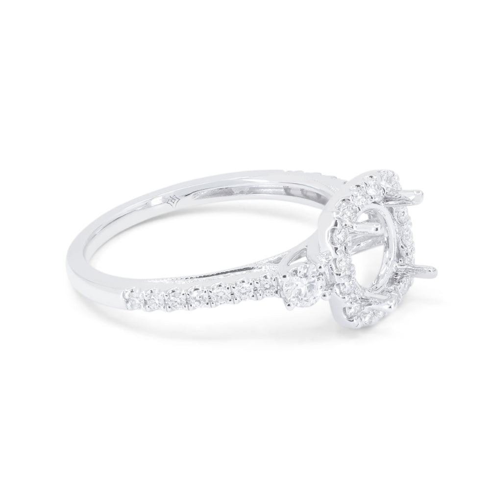 R1601 - 14K White Gold Diamond Engagement Ring
