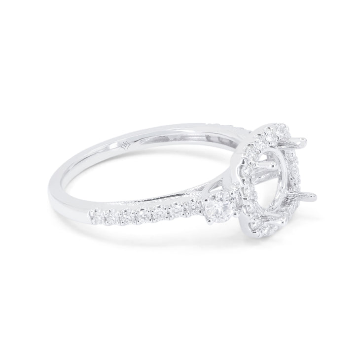 R1601 - 14K White Gold Diamond Engagement Ring
