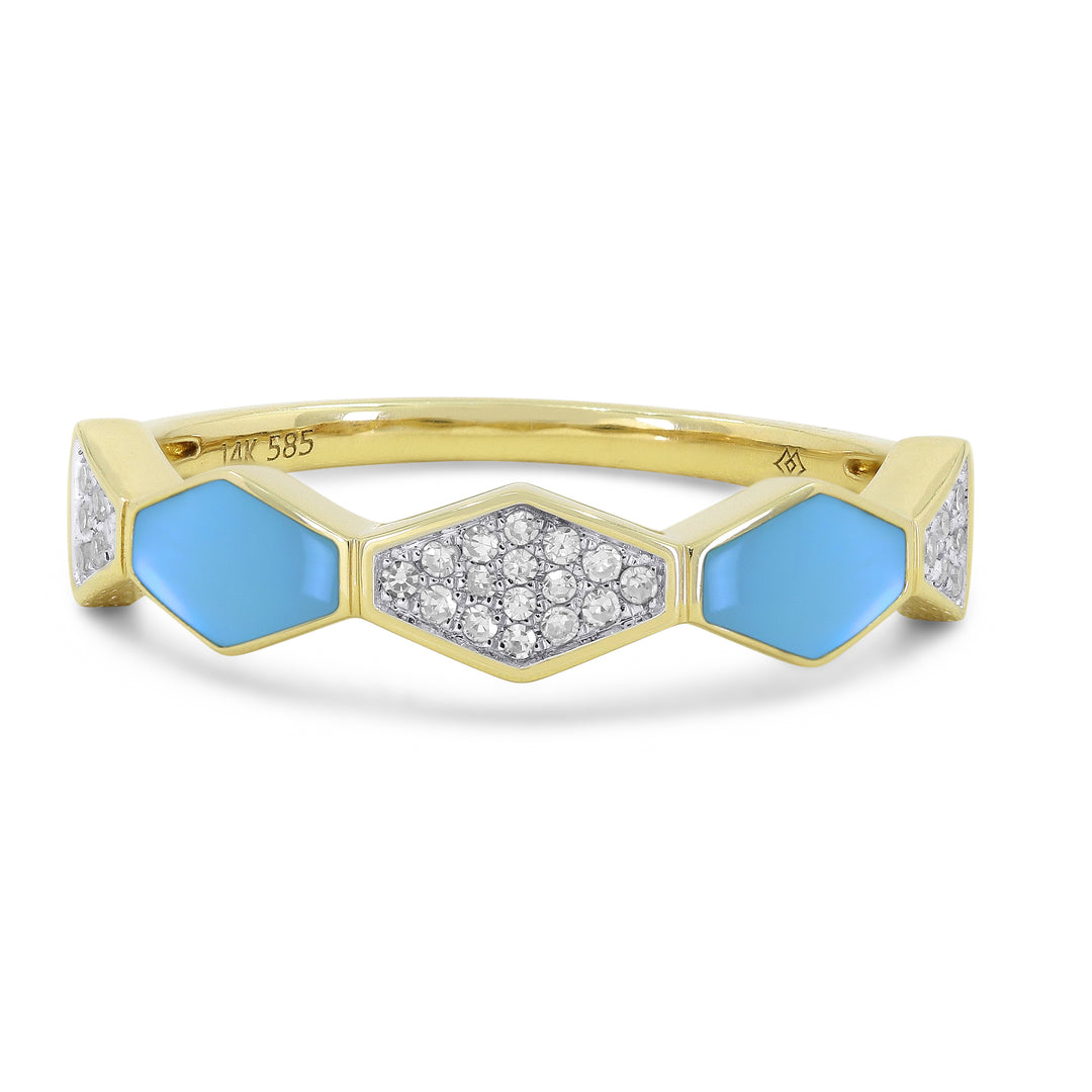 Madison L 14K Yellow Gold Turquoise Honeycomb Ring - style R1605TQY