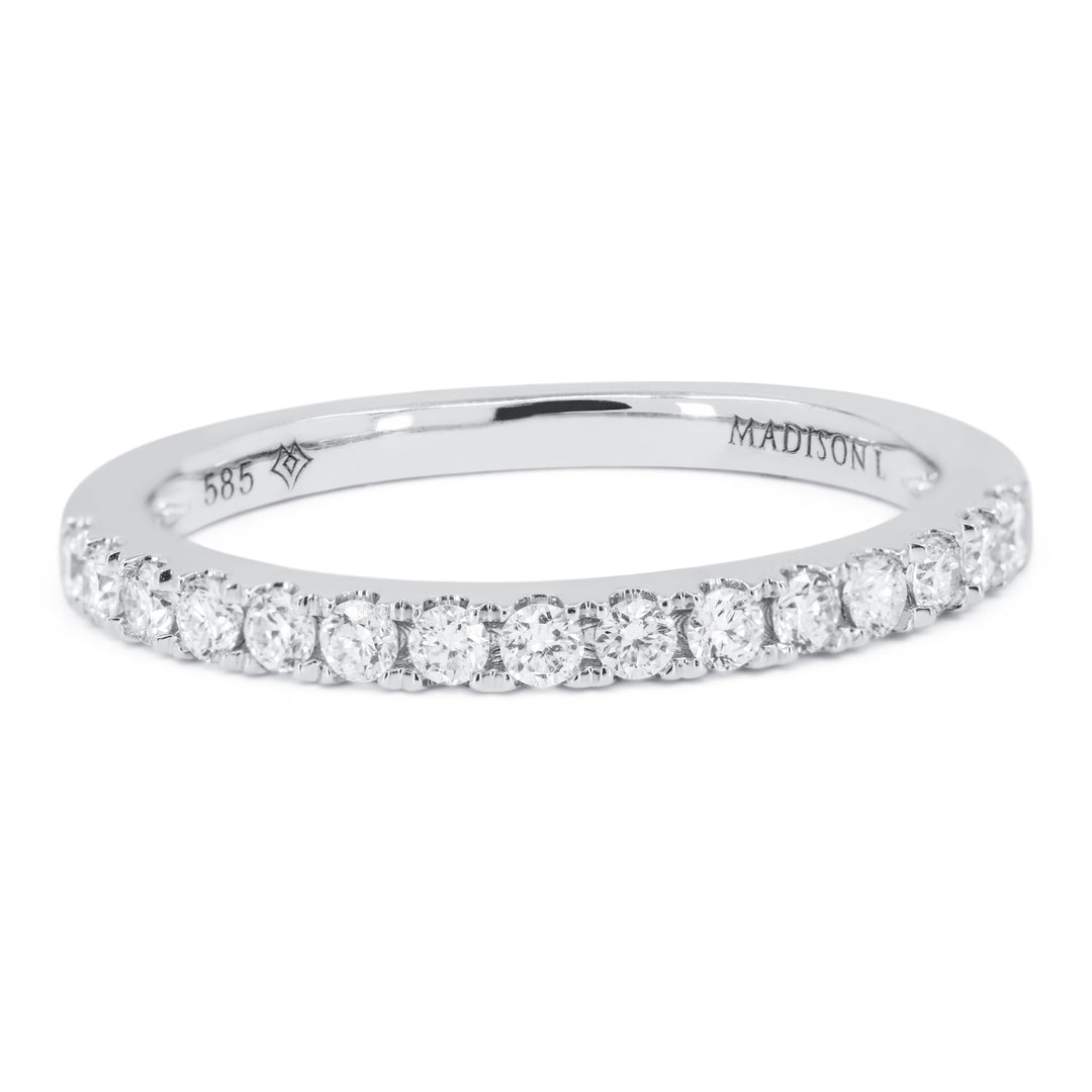 Madison L 14K White Gold Diamond Stackable Ring - style R1607W-0.33CT