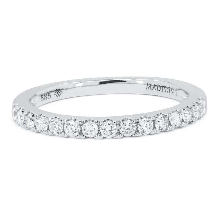 Madison L 14K White Gold Diamond Stackable Ring - style R1607W-0.33CT