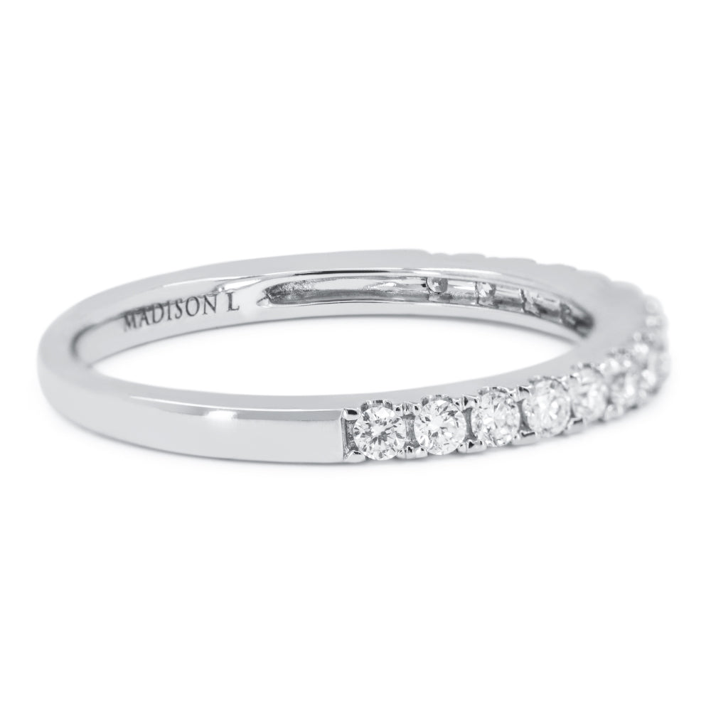 R1607 - 14K White Gold Diamond Stackable Ring