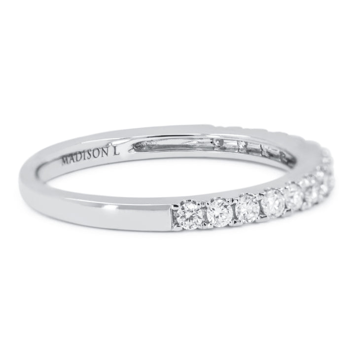 R1607 - 14K White Gold Diamond Stackable Ring