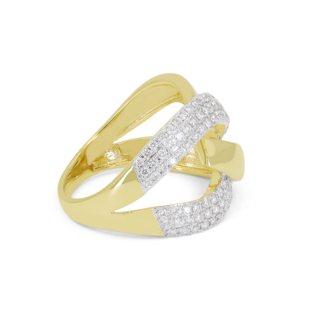 R1608 - 14K Yellow Gold Diamond Cocktail Ring