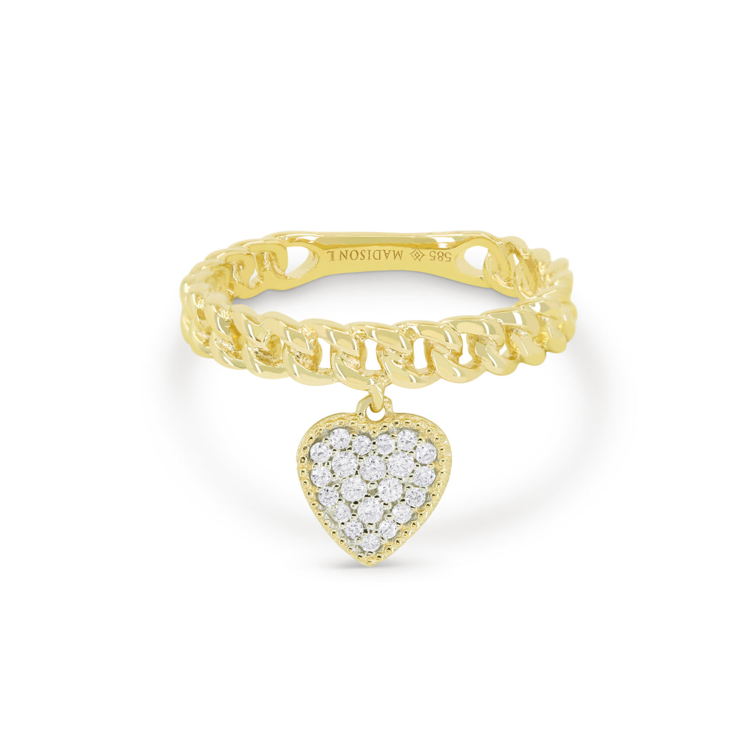 Madison L 14K Yellow Gold Diamond Heart Ring - style R1611Y