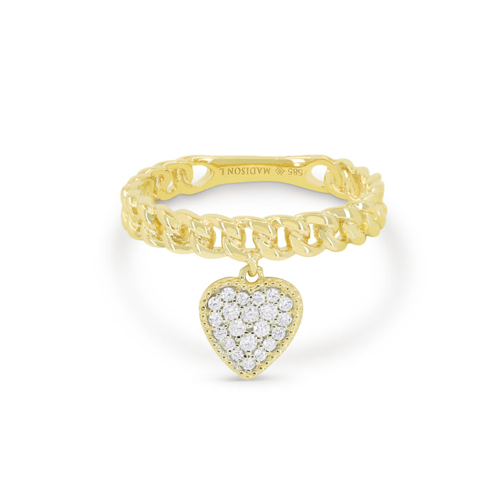 Madison L 14K Yellow Gold Diamond Heart Ring - style R1611Y