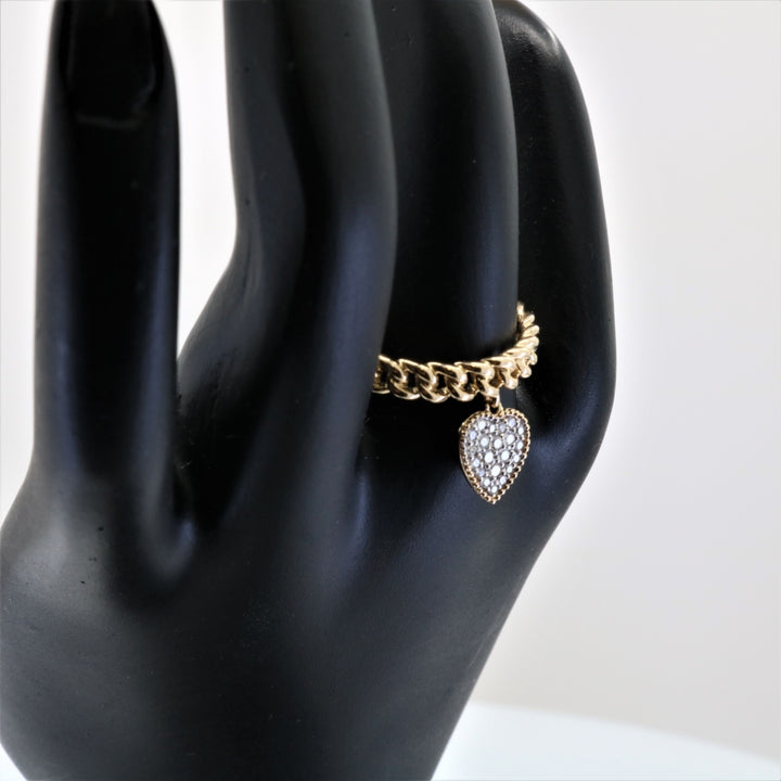 R1611 - 14K Yellow Gold Diamond Heart Ring