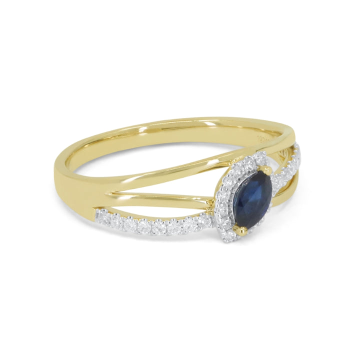 R1615 - 14K Yellow Gold Tsavorite & Sapphire Ring