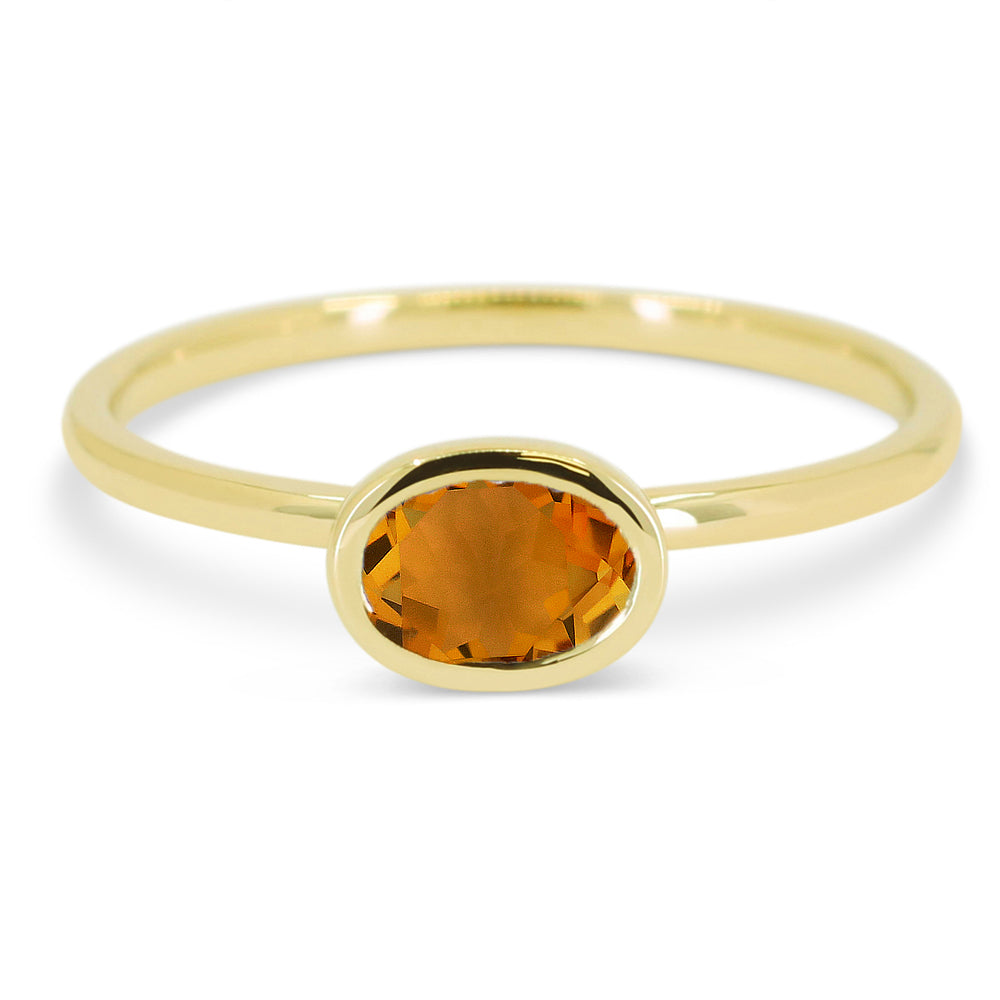 Madison L 14K Yellow Gold Citrine Oval Ring - style R1628CTY