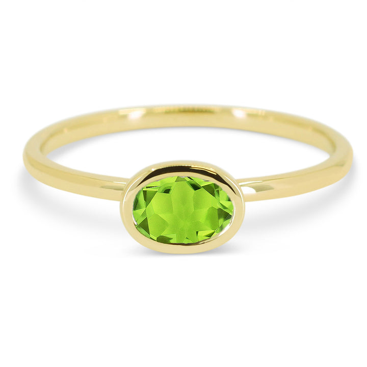 Madison L 14K Yellow Gold Peridot Oval Ring - style R1628PRY