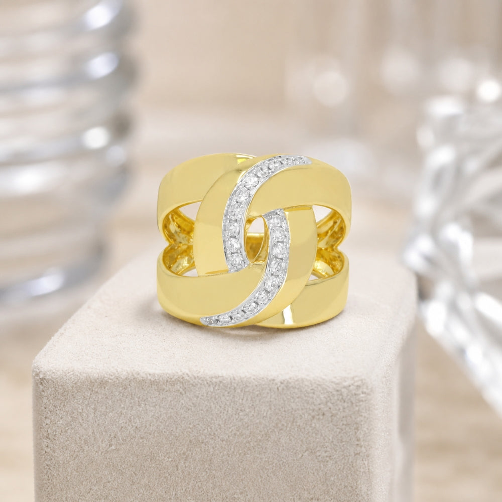 R1630 - 14K Yellow Gold Diamond Cocktail Ring