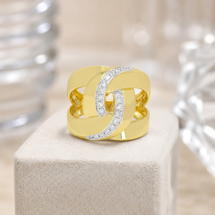 R1630 - 14K Yellow Gold Diamond Cocktail Ring