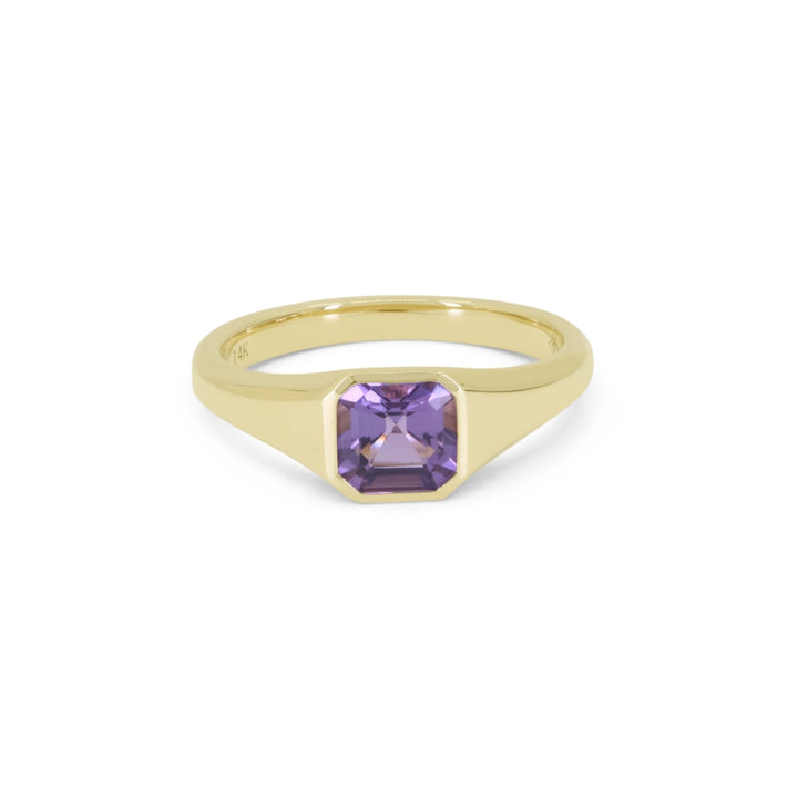 Madison L 14K Yellow Gold Amethyst Ring - style R1632AMY