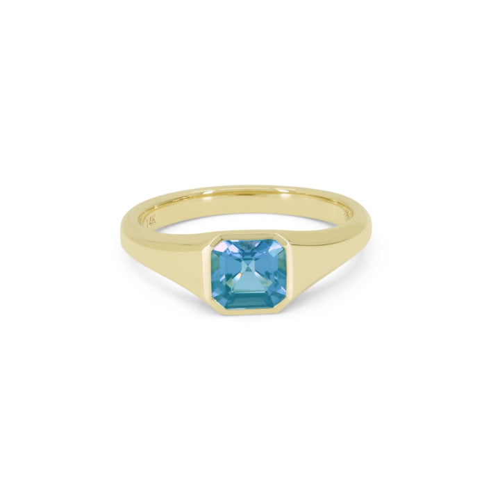 Madison L 14K Yellow Gold Blue Topaz Ring - style R1632BTY