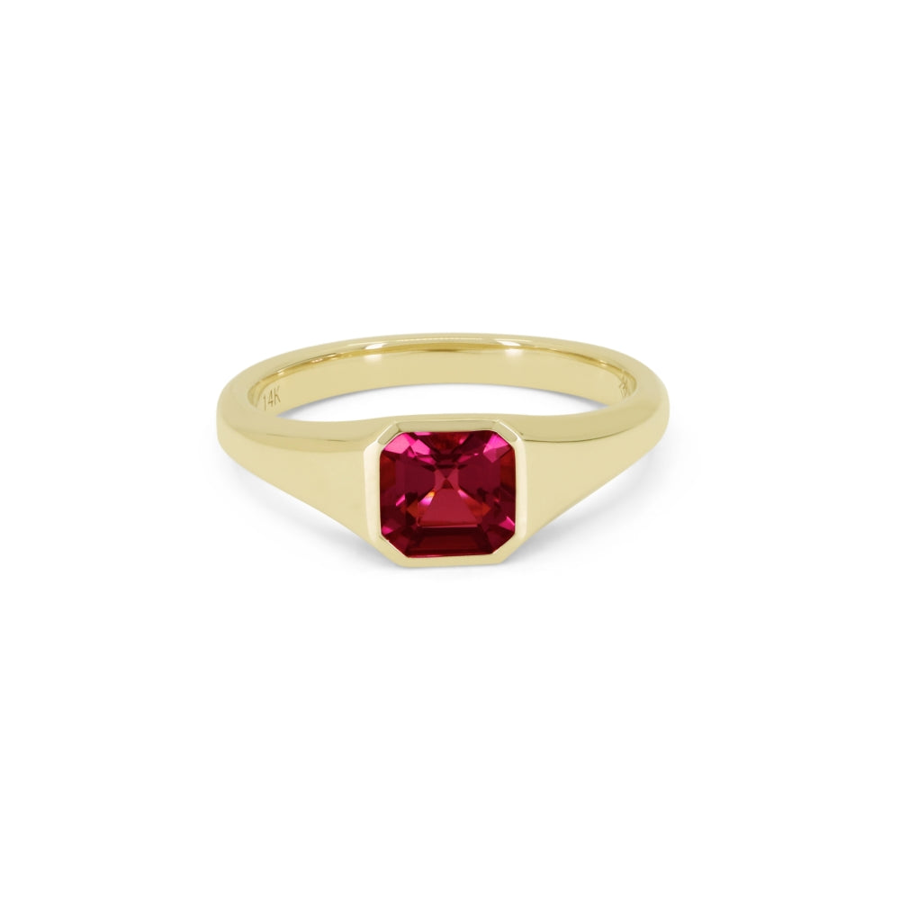 Madison L 14K Yellow Gold Garnet Ring - style R1632GAY