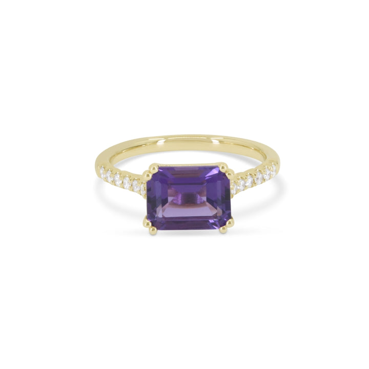 Madison L 14K Yellow Gold Amethyst Ring - style R1642AMY