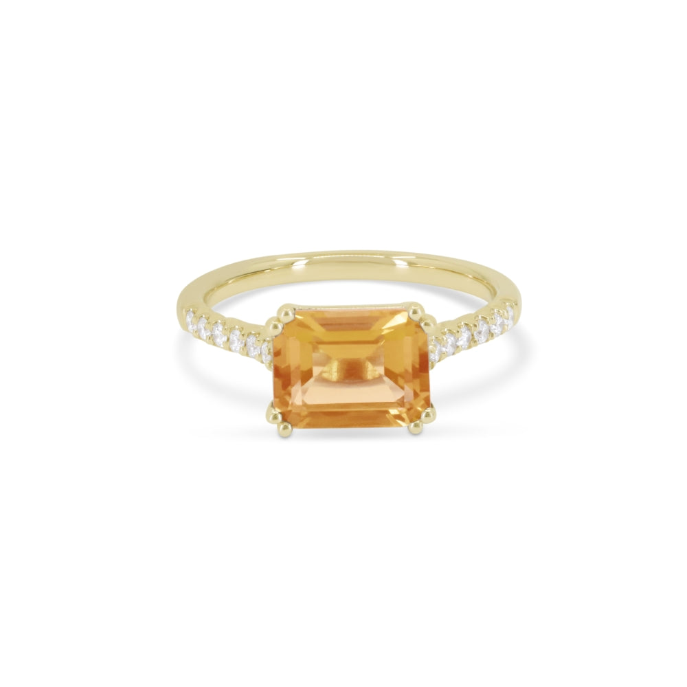 Madison L 14K Yellow Gold Citrine Ring - style R1642CTY