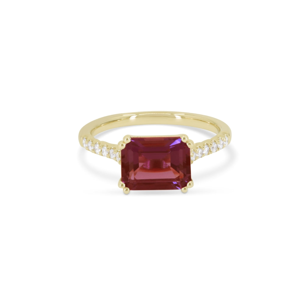 Madison L 14K Yellow Gold Garnet Ring - style R1642GAY