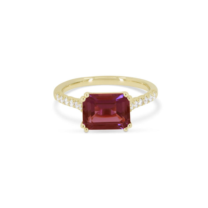 Madison L 14K Yellow Gold Garnet Ring - style R1642GAY