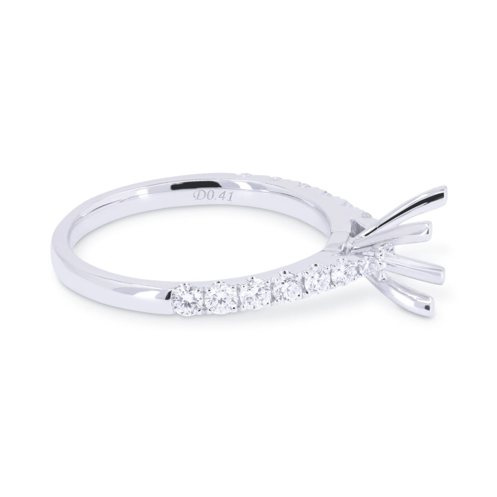 R1645 - 14K White Gold Diamond Engagement Ring