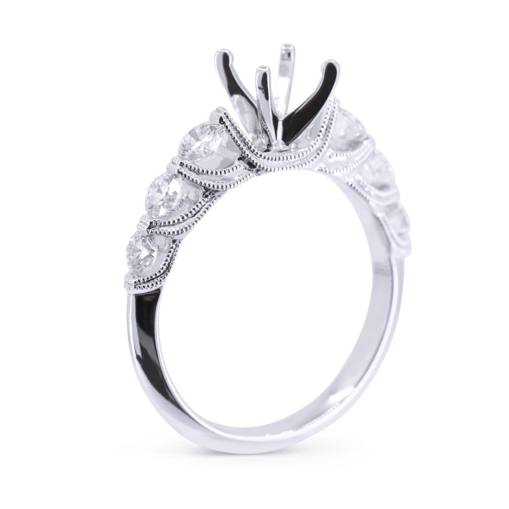 R1649 - 14K White Gold Diamond Engagement Ring